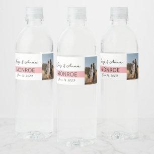 Etiqueta Para Botella De Agua Boda de línea simple Botella de agua Wrapper Bot d