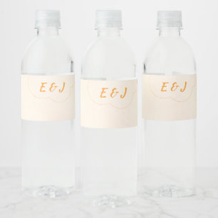 Etiqueta Para Botella De Agua Boda de puesta de sol naranja