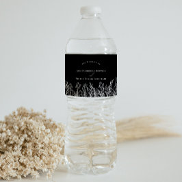 Etiqueta Para Botella De Agua Boda de verde blanco y negro