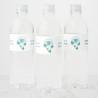 Etiqueta Para Botella De Agua Boda Etiqueta del frasco de agua Mariposas Verde a