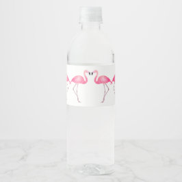 Etiqueta Para Botella De Agua Boda Flamingo Rosado Tropical Bridal Shower Beach
