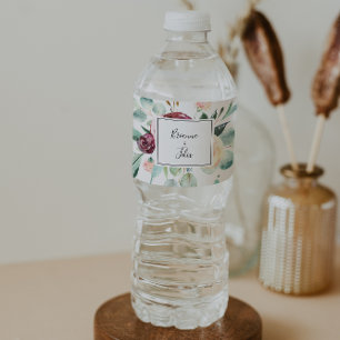 Etiqueta Para Botella De Agua Boda floral contemporáneo Eucalyptus