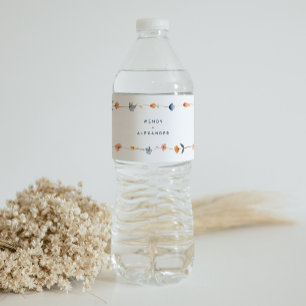 Etiqueta Para Botella De Agua Boda floral elegante y audaz