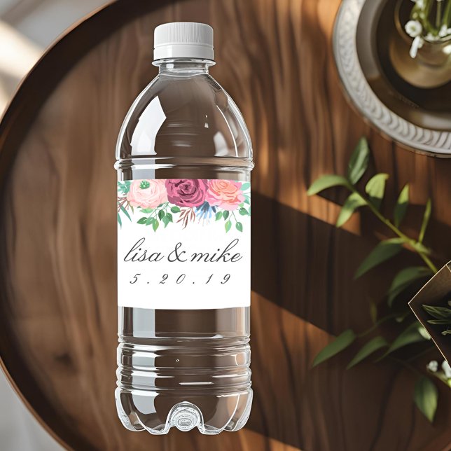 Etiqueta Para Botella De Agua Boda floral ruso blanco (Subido por el creador)