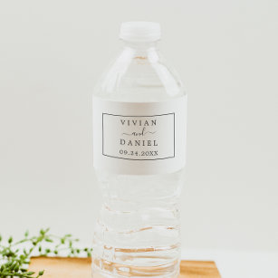 Etiqueta Para Botella De Agua Boda minimalista