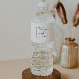Etiqueta Para Botella De Agua Boda Minimalista de Moda Clásica