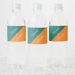 Etiqueta Para Botella De Agua Boda minimalista mezcla y combina vibrante amanece