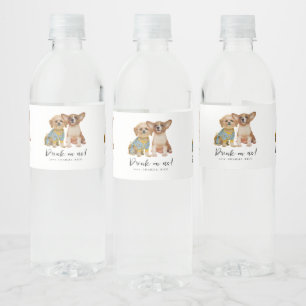 Etiqueta Para Botella De Agua Boda Minimalista Perro Mascota Foto