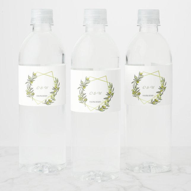 Etiqueta Para Botella De Agua Boda Olive Personalize (Botellas)