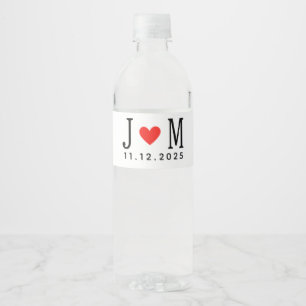 Etiqueta Para Botella De Agua Boda personalizado Nombre de la pareja Fecha Amor 