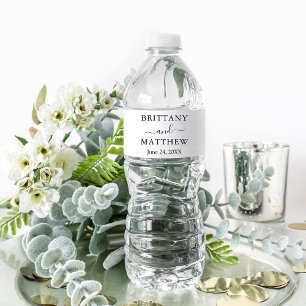 Etiqueta Para Botella De Agua Boda simple Minimalista moderno