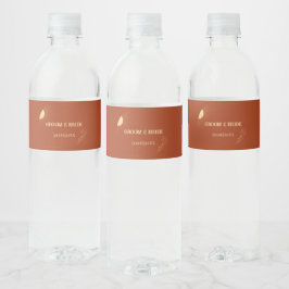 Etiqueta Para Botella De Agua Boda Sol Boho Terracota