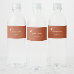 Etiqueta Para Botella De Agua Boda Sol Boho Terracota