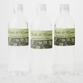 Etiqueta Para Botella De Agua Boda Vintage, Hojas de Parra Victorianas