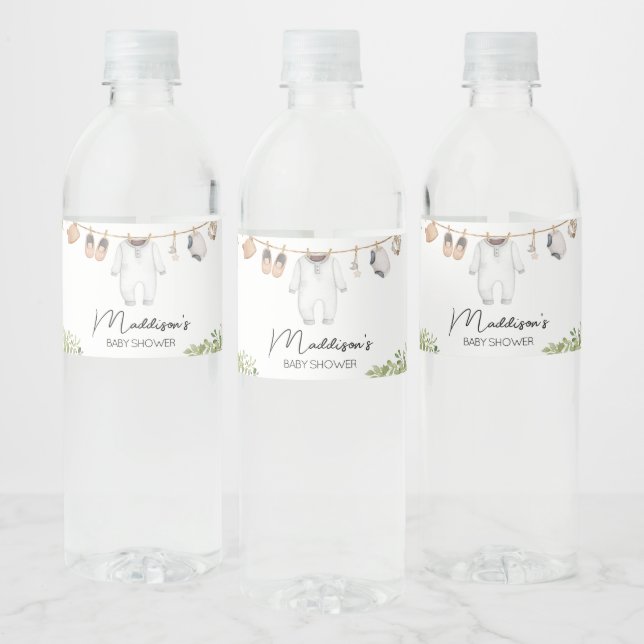 Etiqueta Para Botella De Agua Boho Baby Clothes Baby Shower (Botellas)