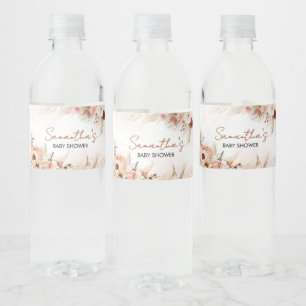 Etiqueta Para Botella De Agua Boho Fall Pumpkin Pampas Grasa Baby Shower