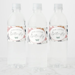 Etiqueta Para Botella De Agua Boho Little Butterfly Birday Party or Shower