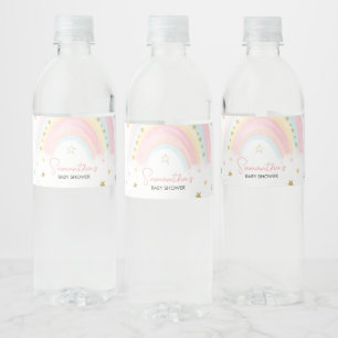 Etiqueta Para Botella De Agua Boho Rainbow Baby Shower