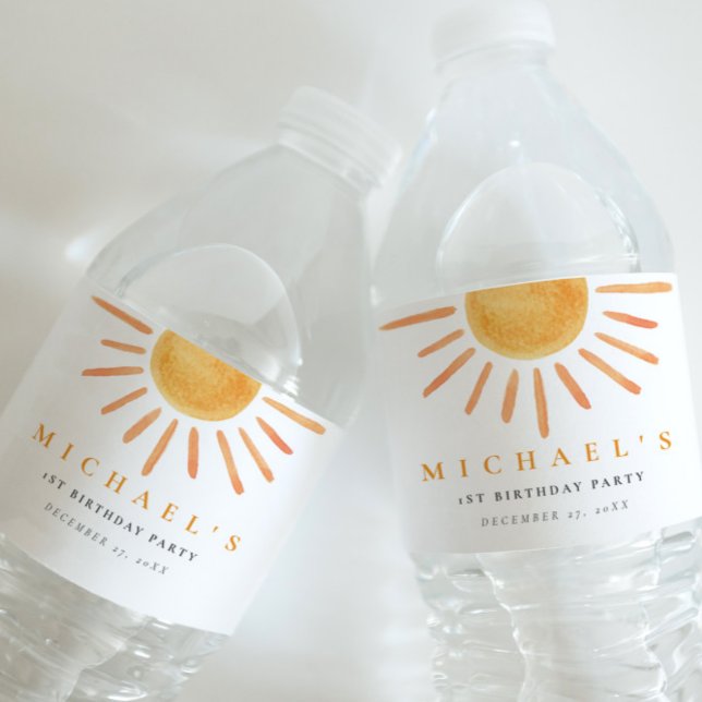Etiqueta Para Botella De Agua Boho Sun Birthday (Subido por el creador)