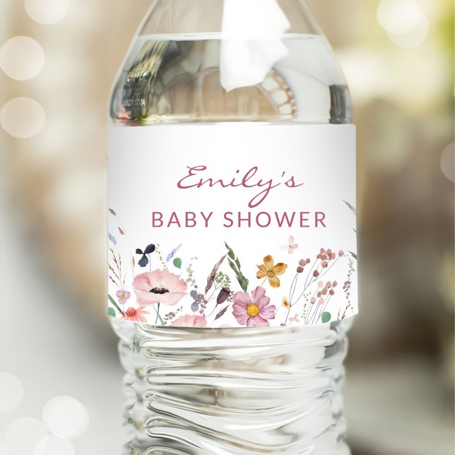 Etiqueta Para Botella De Agua Boho Wildflower Baby Shower (Subido por el creador)