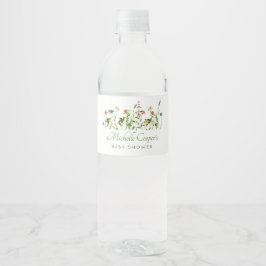 Etiqueta Para Botella De Agua Boho Wildflower Baby Shower