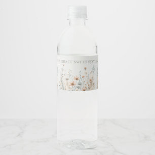 Etiqueta Para Botella De Agua Boho Wildflowers