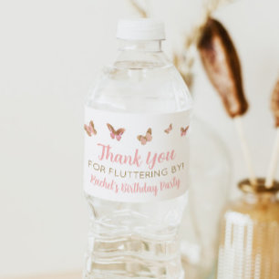Etiqueta Para Botella De Agua Bola de agua de la fiesta de cumpleaños de maripos