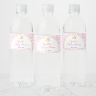 Etiqueta Para Botella De Agua Bonito Lemons Arch Fiesta Baby Shower blanco rosad