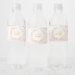 Etiqueta Para Botella De Agua Bonito Moon Pink Gold Estrella Baby Favor