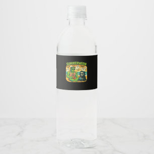 Etiqueta Para Botella De Agua Boogeymen en la playa - Clase de Vibes Retro Summe