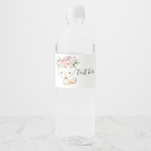 Etiqueta Para Botella De Agua bosque de zorros, lindo