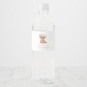 Etiqueta Para Botella De Agua Botas Florales Pequeña Vaquera Rosa Fiesta de Bebé