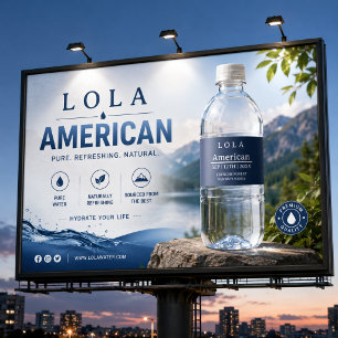 Etiqueta Para Botella De Agua Botella de agua azul marino minimalista moderna   
