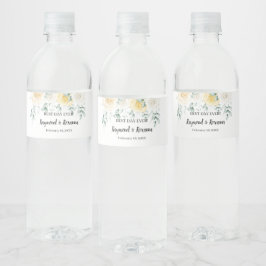 Etiqueta Para Botella De Agua Botella de agua Boda de ducha de novia de rosas bl