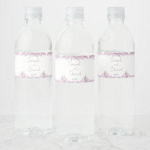 Botella de agua de boda elegante de eucalipto mora