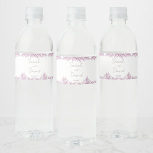 Etiqueta Para Botella De Agua Botella de agua de boda elegante de eucalipto mora