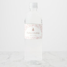Botella de agua de cumpleaños de algún conejito