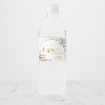 Botella de agua para baby shower Greenery Sage Sto