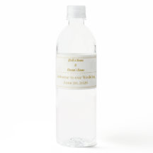 Botella de agua para boda de verano con hierba de