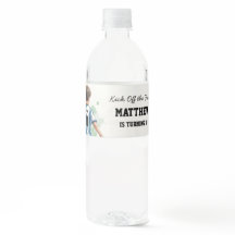 Botella de agua para fiesta de cumpleaños de fútbo