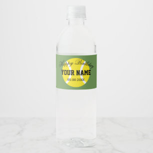 Etiqueta Para Botella De Agua Botellas de agua personalizadas con tema de tenis 