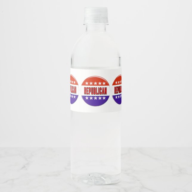 Etiqueta Para Botella De Agua Botón Republicano (Anverso)