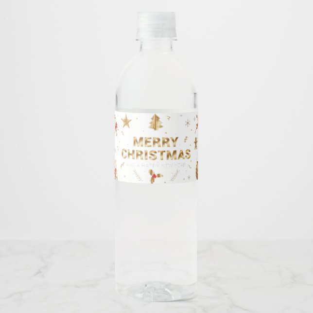 Etiqueta Para Botella De Agua Bouteille pour Noël  (Anverso)