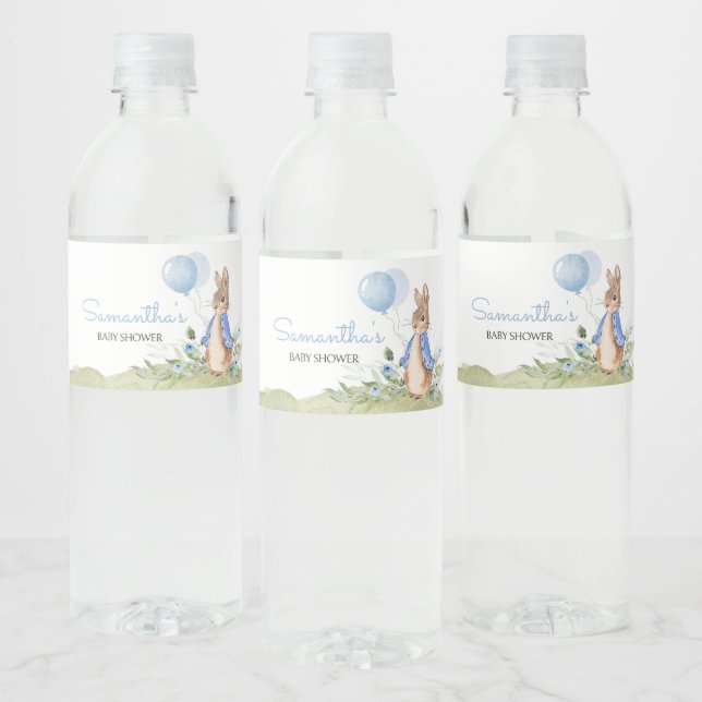 Etiqueta Para Botella De Agua Boy Peter Rabbit Baby Shower (Botellas)