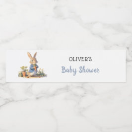 Etiqueta Para Botella De Agua Boy Peter The Rabbit Blue Baby Shower