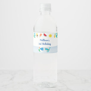 Etiqueta Para Botella De Agua Boys Pool Fiesta Cumpleaños