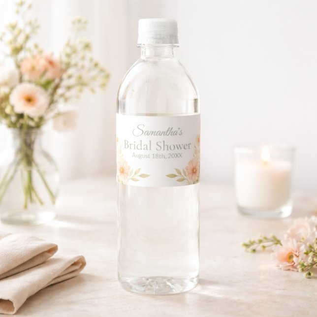Etiqueta Para Botella De Agua Bridal Shower Wildflower Garden Party  (Subido por el creador)