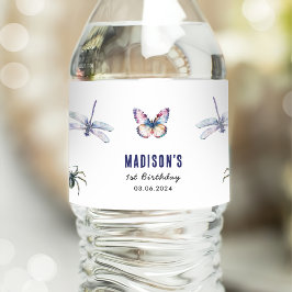 Etiqueta Para Botella De Agua Bugs & Insects Vintage Birthday Party