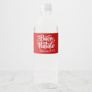 Etiqueta Para Botella De Agua Buon Natale italiano personalizado Feliz Navidad