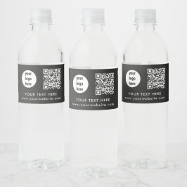 Etiqueta Para Botella De Agua Business Logo QR Code Text Website Customer Gifts 